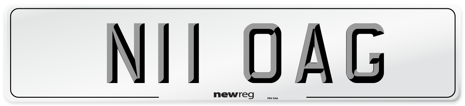 N11 OAG Number Plate from New Reg